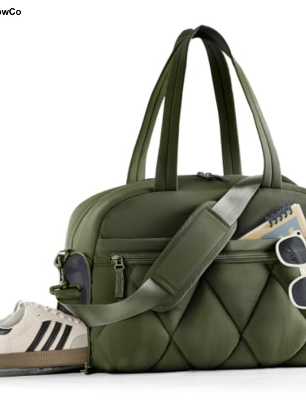 Women's Duffle Gym Bag Carry-On with Shoe Compartment Weekender Overnight Travel